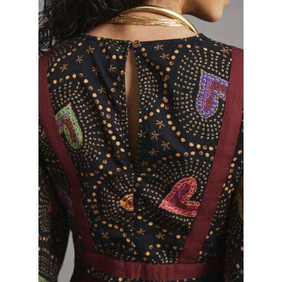 NEW Anthropologie x Farm Rio Deep-V Hearts Print Wide-Leg Jumpsuit, Size Medium - Picture 3 of 8